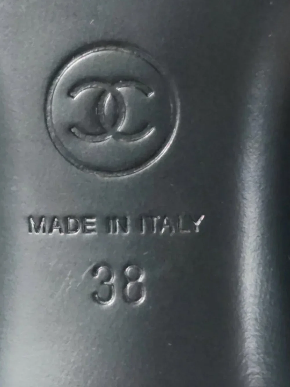 CHANEL patent leather pearl mules sandals 38